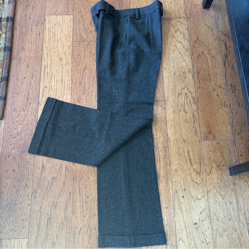 Garderobe Elegant Brow Charcoal Dress Pants Cuffed Boot Leg size 38 France Small